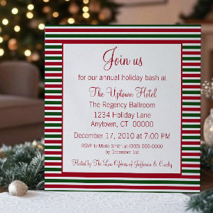 Inbjudan till Julfesten Candy cane-stripe