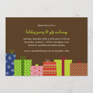 Inbjudan till Julfesten Cheerful Gifts - Brown