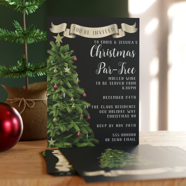 Inbjudan till Julfesten elegant Julgran (Perfect invitation for your holiday party. Just add your details. Merry Christmas!)