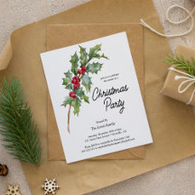 Inbjudan till Julfesten elegant Winter Berries
