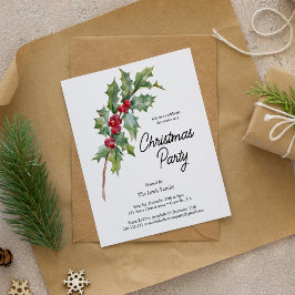 Inbjudan till Julfesten elegant Winter Berries