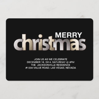 inbjudan till julfesten Faux foil christmas