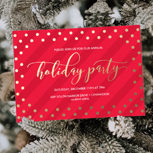 Inbjudan till Julfesten Fétive Red Faux Foil