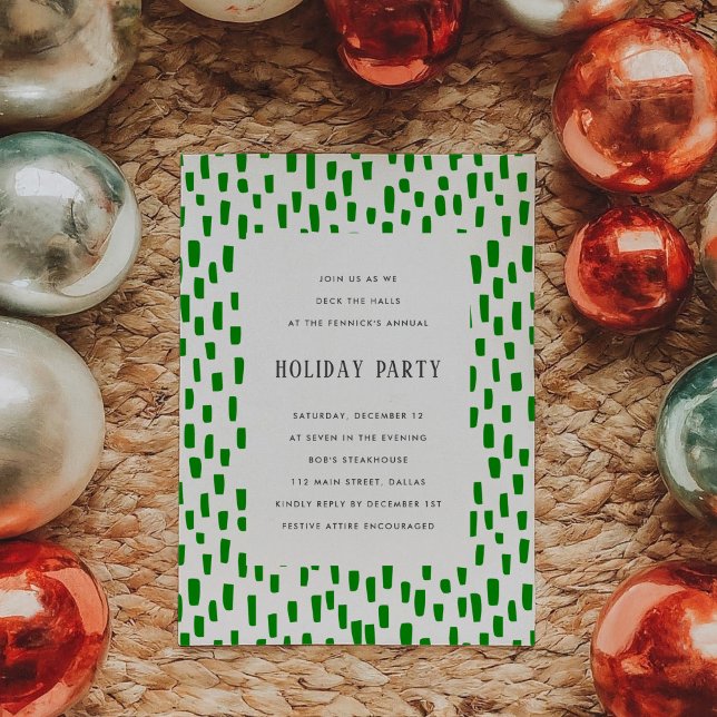 Inbjudan till Julfesten för Bright Grönt Dash (Bright Green Dashing Holiday Party Invitation)