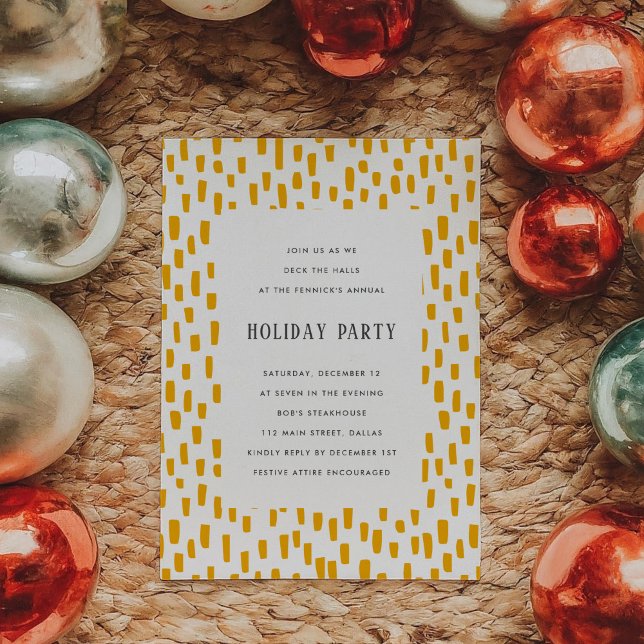 Inbjudan till Julfesten Golden Orange Dash (Golden Orange Dashing Holiday Party Invitation)