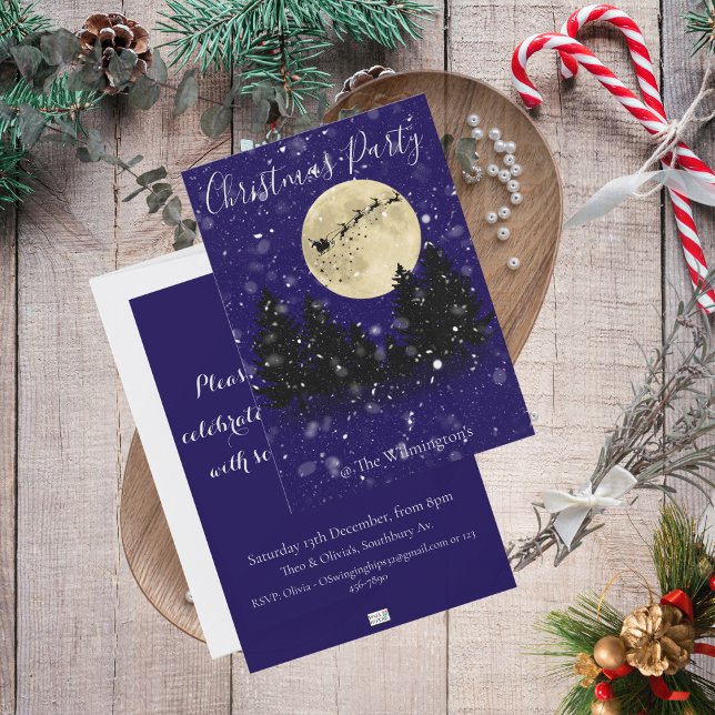 Inbjudan till julfesten i snö, julafton Sighting (Snow Santa Sighting Christmas Party Invitation)