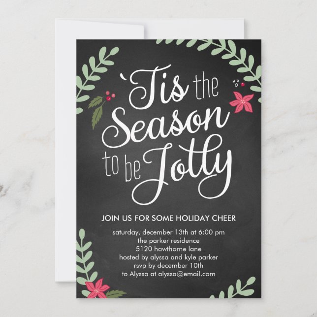 Inbjudan till Julfesten Jolly Party (Framsida)