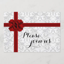 Inbjudan till Julfesten Red Ribbon Gift