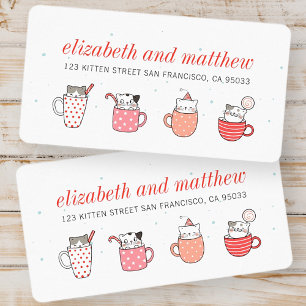 Inbjudan till Julfesten roligt Kattunge Party Adressetikett