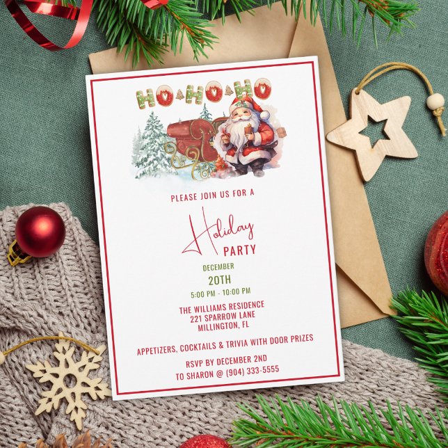 Inbjudan till Julfesten Santa Ho-Ho-Ho (Skapare uppladdad)