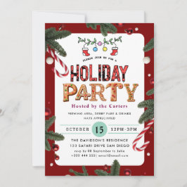 Inbjudan till Julfesten Winter Blommigt Berries