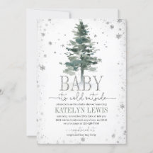 Inbjudan till Julgran Baby Shower Silver