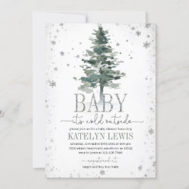 Inbjudan till Julgran Baby Shower Silver