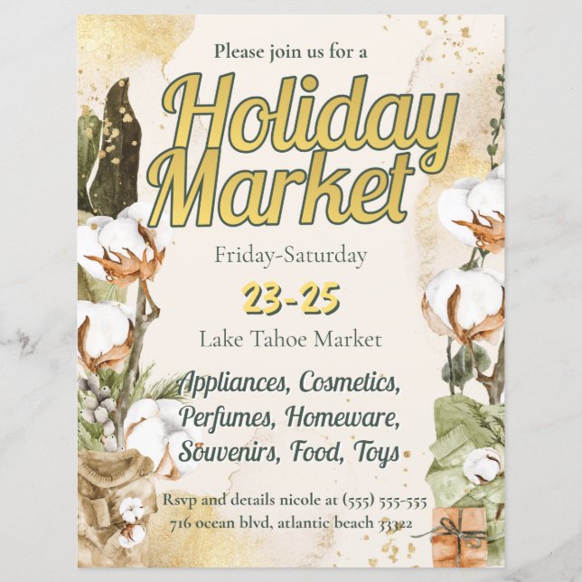 Inbjudan till julgran Helgdag-marknaden (Framsida)