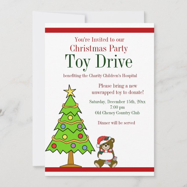 Inbjudan till julklapp i Party Helgdag Leksak (Framsida)