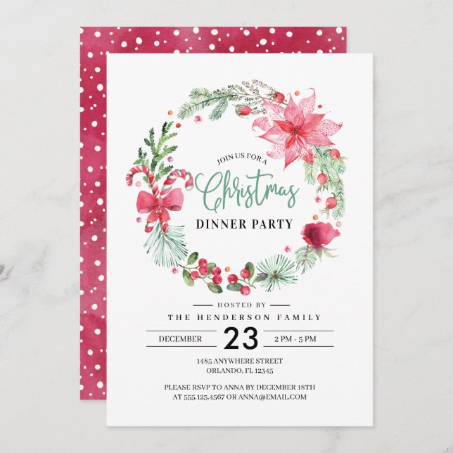 Inbjudan till julkransens fest (Fram/baksida)