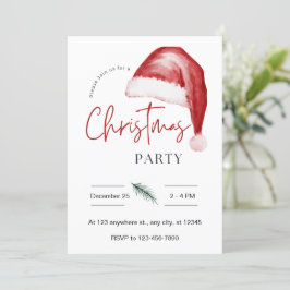 Inbjudan till jultomten i Party i vattenfärg