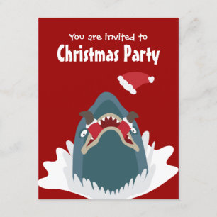 Inbjudan till jultomten och Shark jul-Anpassningsb