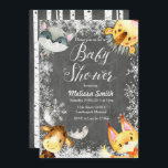 Inbjudan till juveneskjul, babyskor<br><div class="desc">Djurjullschalkboard Woodland Baby Shower-inbjudningar är perfekt för din vinterbabydusch med vinterrustik stil.</div>
