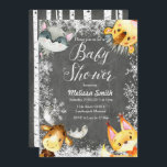Inbjudan till juveneskjul, babyskor<br><div class="desc">Djurjullschalkboard Woodland Baby Shower-inbjudningar är perfekt för din vinterbabydusch med vinterrustik stil.</div>