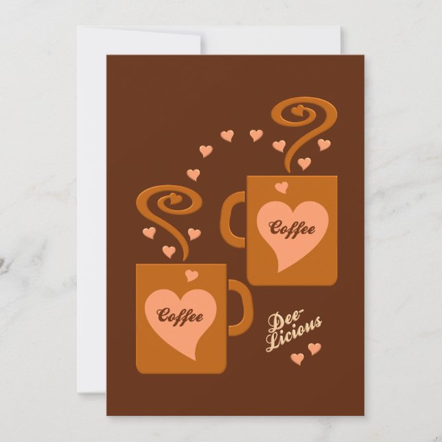 Inbjudan till kaffet Älskare, anpassa (Framsida)