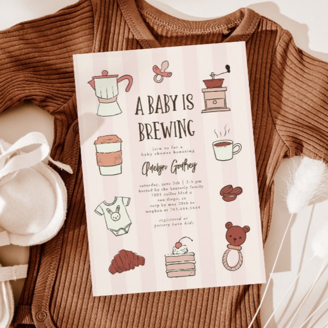 Inbjudan till kaffeuppfödare för Rosa babykläder (Skapare uppladdad)