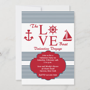 Inbjudan till kärlek Boat Valentine Party