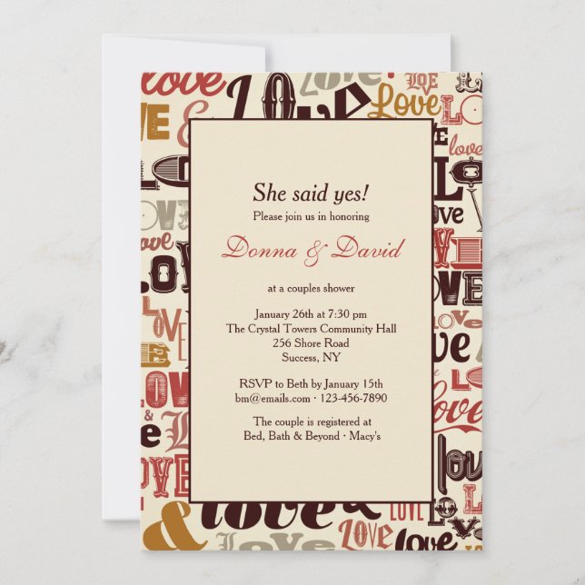 Inbjudan till kärlek Ord (Framsida)