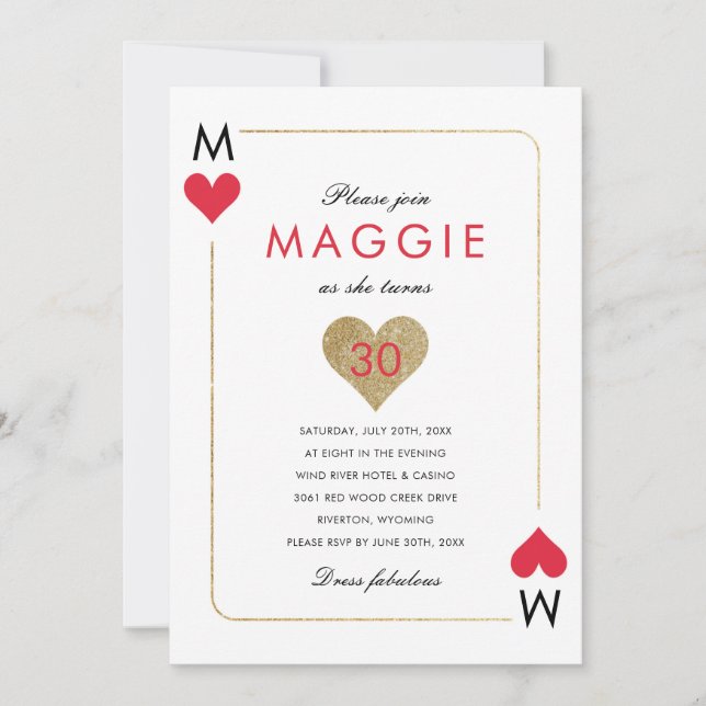 Inbjudan till kasino kväll (Framsida)