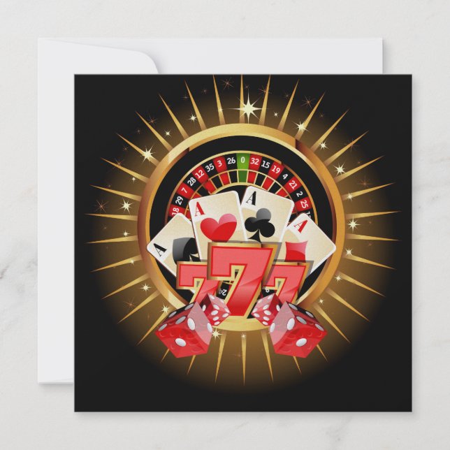 Inbjudan till kasino-kvällstid (Framsida)