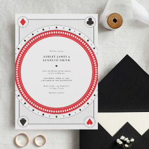 Inbjudan till kasino Wedding från Origami Prints
