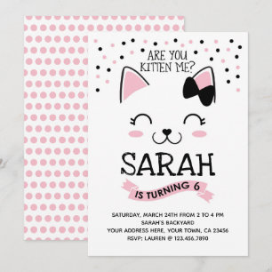 Inbjudan till kattunge på födelsedagen