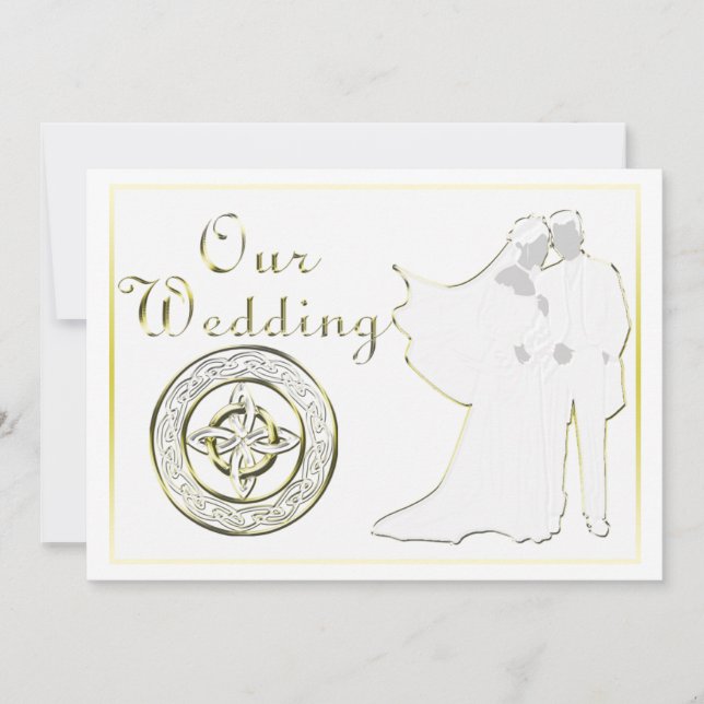 Inbjudan till keltisk Knot-bröllop har angetts (Framsida)