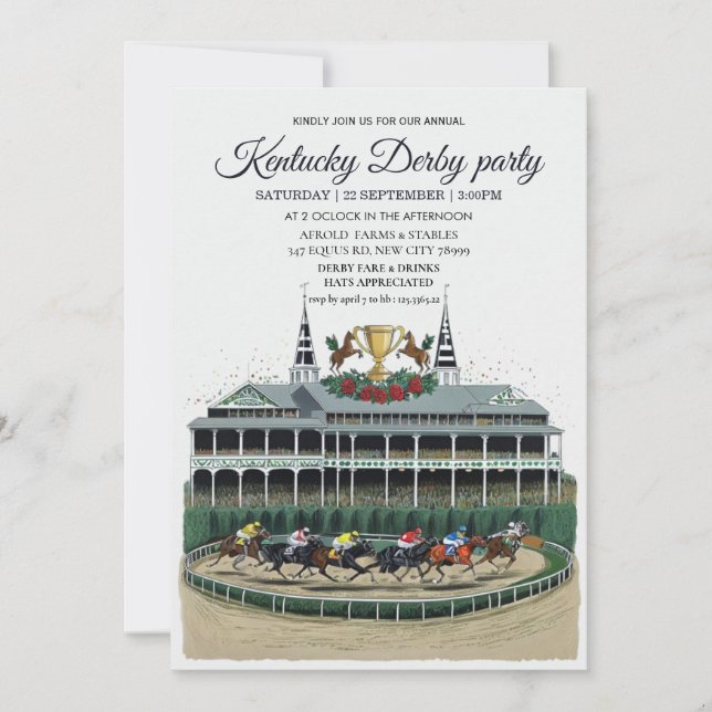 Inbjudan till Kentucky Derby-fest Churchill Downs  (Framsida)
