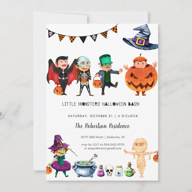 Inbjudan till Kids Halloween fest (Framsida)