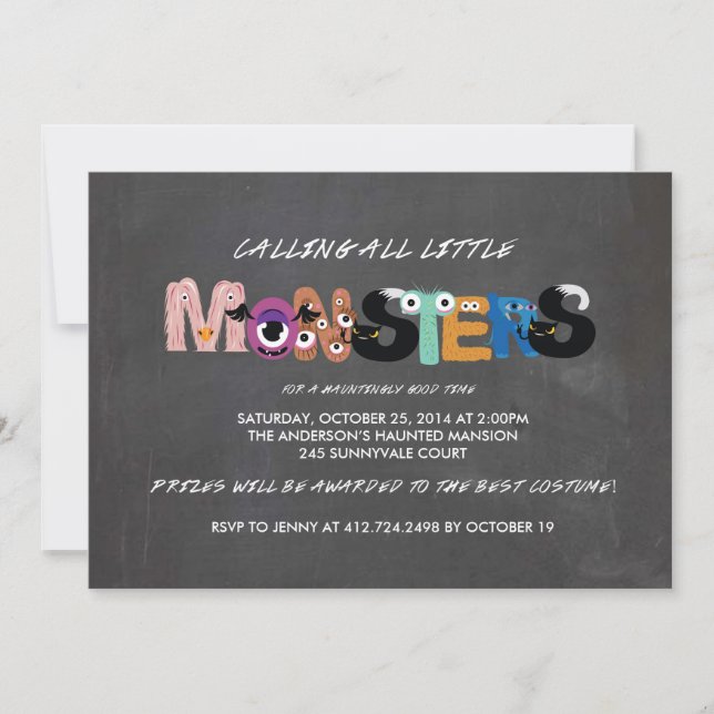 Inbjudan till Kids Monster Halloween fest (Framsida)