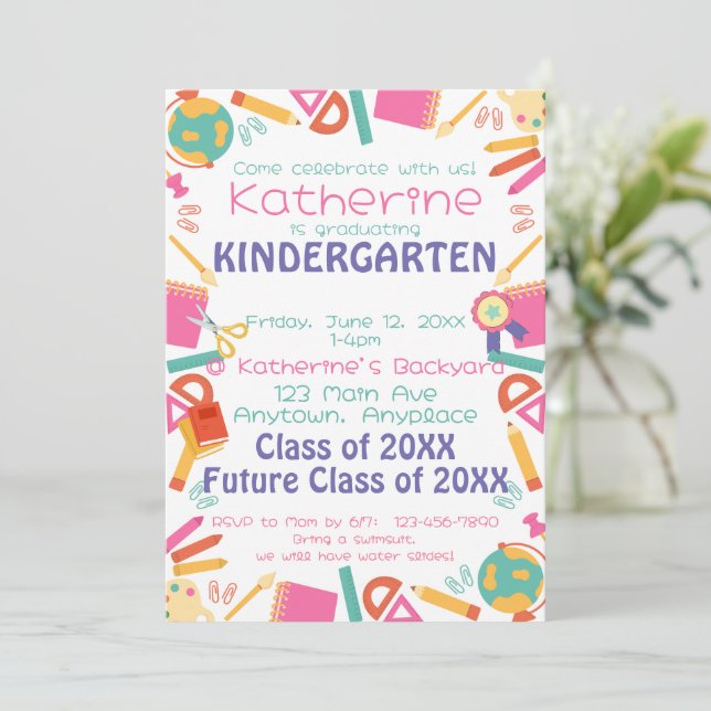 Inbjudan till Kindergarten Studenten-skolan Tema (Stående Fram)