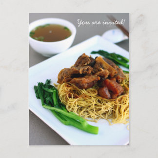 Inbjudan till kinesisk Chow Mein Collection Vykort