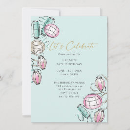 Inbjudan till kinesiska Lantern- och menyflikstema