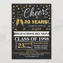 Inbjudan till klassåterförening - faux chalkboard