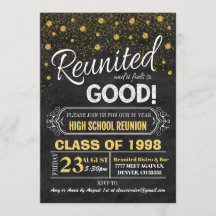 Inbjudan till klassåterförening - faux chalkboard