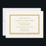 Inbjudan till klassisk elfenben och guld<br><div class="desc">Klassisk inbjudan till elfenben och kalligrafi av guld,  ram och guld gör den tidlös</div>