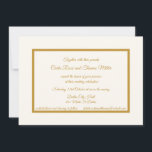 Inbjudan till klassisk elfenben och guld<br><div class="desc">Klassisk inbjudan till elfenben och kalligrafi av guld,  ram och guld gör den tidlös</div>