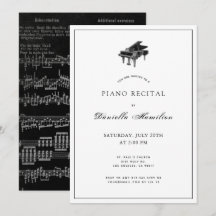 Inbjudan till klassiskt svartvitt Piano-skäl