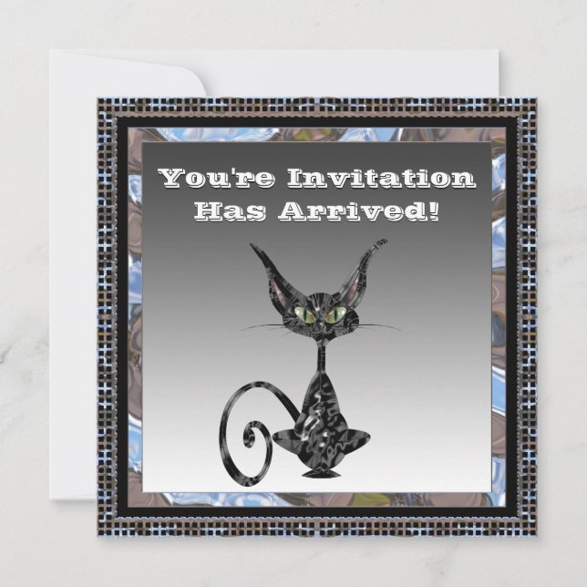 Inbjudan till klassy Cat Halloween fest (Framsida)