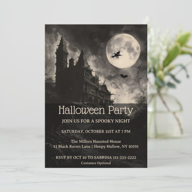 Inbjudan till klocktimmen Halloween fest (Stående Fram)