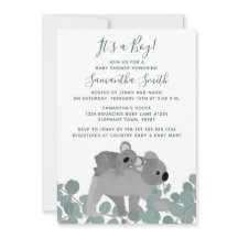 Inbjudan till Koala Bear Baby Shower