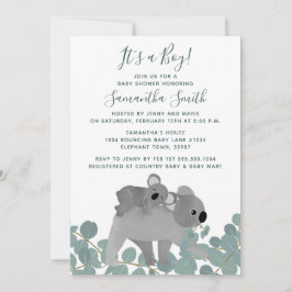 Inbjudan till Koala Bear Baby Shower