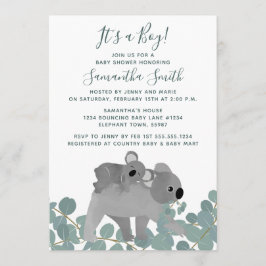 Inbjudan till Koala Bear Baby Shower