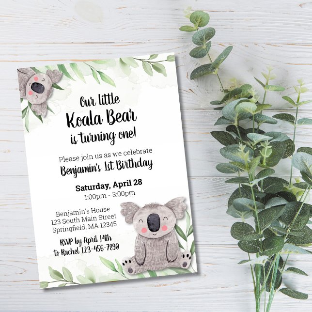 Inbjudan till Koala Bear Birthday (Skapare uppladdad)